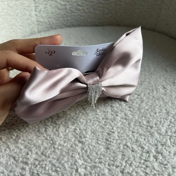 Cubic Zirconia Hair Bow Clip - Picture 7 of 8